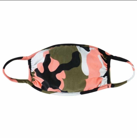 Kids Any 2 $20, 2 Ply New Coral Camo Facemask - Picture 2 of 3